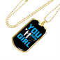To My Girlfriend You Grow Girl Blue Necklace Stainless Steel or 18k Gold Dog Tag 24" Chain-Express Your Love Gifts