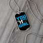 To My Girlfriend You Grow Girl Blue Necklace Stainless Steel or 18k Gold Dog Tag 24" Chain-Express Your Love Gifts