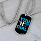 To My Girlfriend You Grow Girl Blue Necklace Stainless Steel or 18k Gold Dog Tag 24" Chain-Express Your Love Gifts