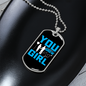 To My Girlfriend You Grow Girl Blue Necklace Stainless Steel or 18k Gold Dog Tag 24" Chain-Express Your Love Gifts