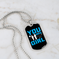 To My Girlfriend You Grow Girl Blue Necklace Stainless Steel or 18k Gold Dog Tag 24" Chain-Express Your Love Gifts