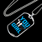 To My Girlfriend You Grow Girl Blue Necklace Stainless Steel or 18k Gold Dog Tag 24" Chain-Express Your Love Gifts