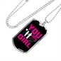 To My Girlfriend You Grow Girl Pink Necklace Stainless Steel or 18k Gold Dog Tag 24" Chain-Express Your Love Gifts