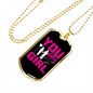 To My Girlfriend You Grow Girl Pink Necklace Stainless Steel or 18k Gold Dog Tag 24" Chain-Express Your Love Gifts