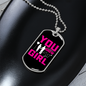 To My Girlfriend You Grow Girl Pink Necklace Stainless Steel or 18k Gold Dog Tag 24" Chain-Express Your Love Gifts