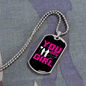 To My Girlfriend You Grow Girl Pink Necklace Stainless Steel or 18k Gold Dog Tag 24" Chain-Express Your Love Gifts