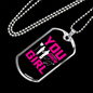 To My Girlfriend You Grow Girl Pink Necklace Stainless Steel or 18k Gold Dog Tag 24" Chain-Express Your Love Gifts