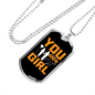 To My Girlfriend You Grow Girl Yellow Necklace Stainless Steel or 18k Gold Dog Tag 24" Chain-Express Your Love Gifts