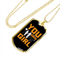 To My Girlfriend You Grow Girl Yellow Necklace Stainless Steel or 18k Gold Dog Tag 24" Chain-Express Your Love Gifts