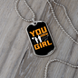 To My Girlfriend You Grow Girl Yellow Necklace Stainless Steel or 18k Gold Dog Tag 24" Chain-Express Your Love Gifts
