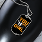 To My Girlfriend You Grow Girl Yellow Necklace Stainless Steel or 18k Gold Dog Tag 24" Chain-Express Your Love Gifts