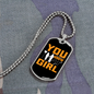 To My Girlfriend You Grow Girl Yellow Necklace Stainless Steel or 18k Gold Dog Tag 24" Chain-Express Your Love Gifts
