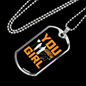 To My Girlfriend You Grow Girl Yellow Necklace Stainless Steel or 18k Gold Dog Tag 24" Chain-Express Your Love Gifts