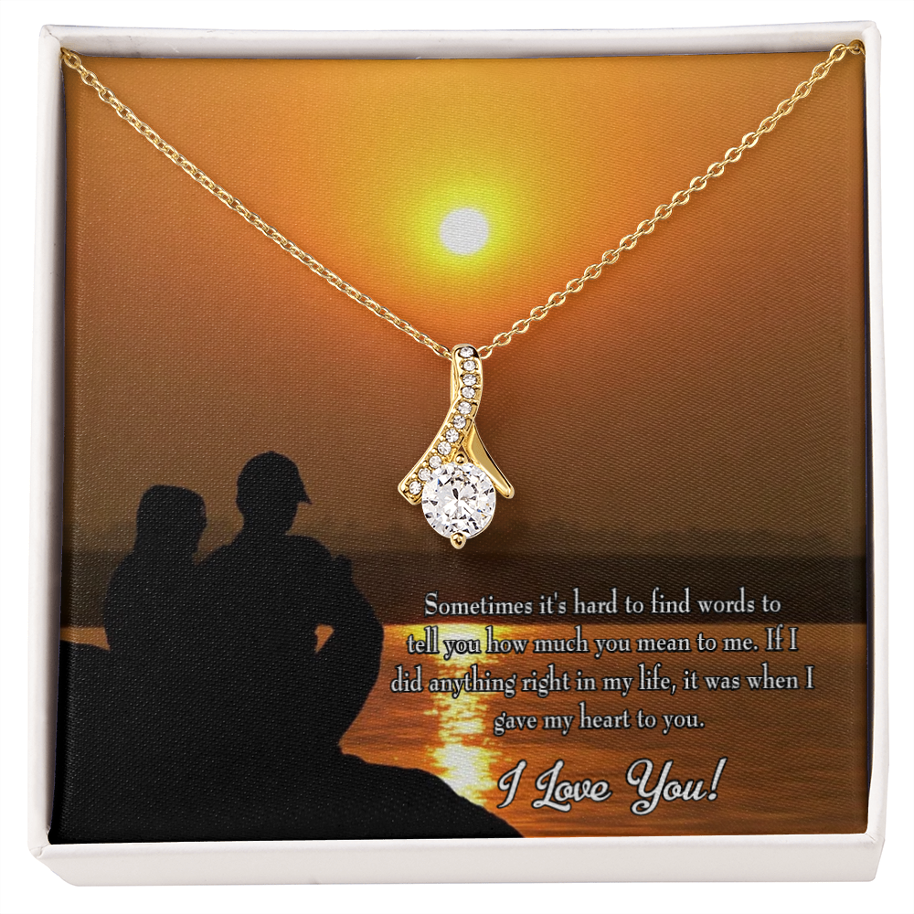 To My Girlfriend You Have my Heart Alluring Ribbon Necklace Message Card-Express Your Love Gifts