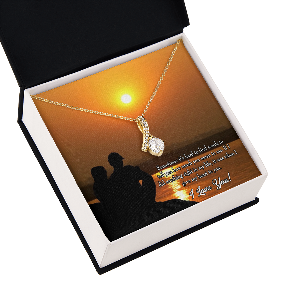 To My Girlfriend You Have my Heart Alluring Ribbon Necklace Message Card-Express Your Love Gifts