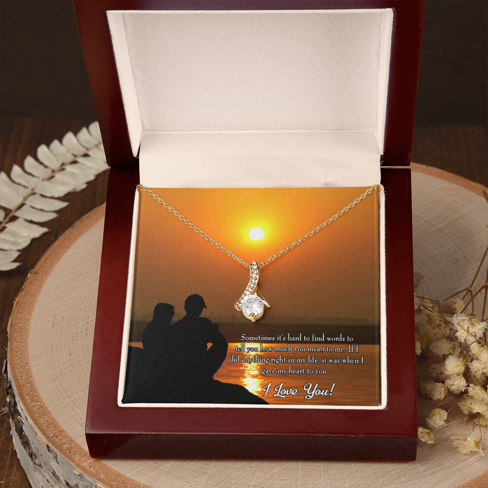 To My Girlfriend You Have my Heart Alluring Ribbon Necklace Message Card-Express Your Love Gifts