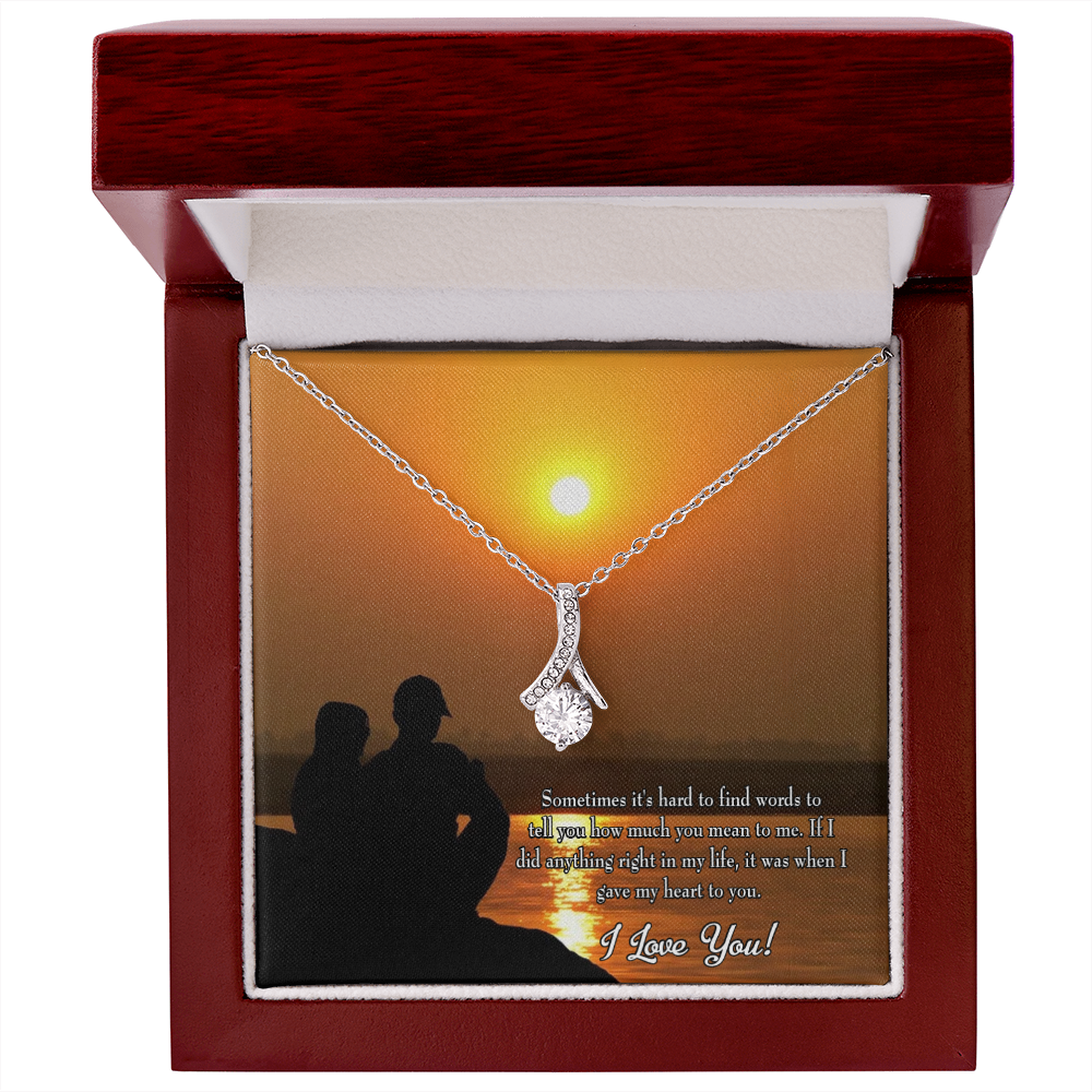 To My Girlfriend You Have my Heart Alluring Ribbon Necklace Message Card-Express Your Love Gifts
