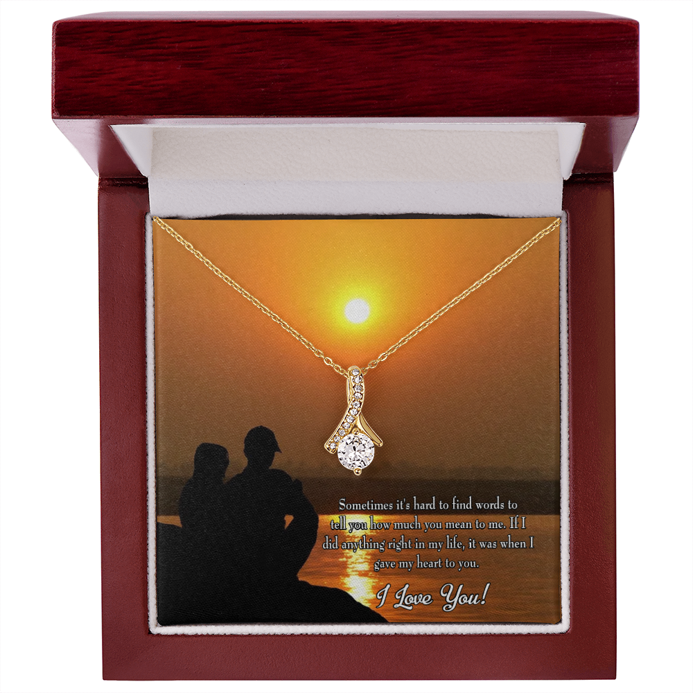 To My Girlfriend You Have my Heart Alluring Ribbon Necklace Message Card-Express Your Love Gifts