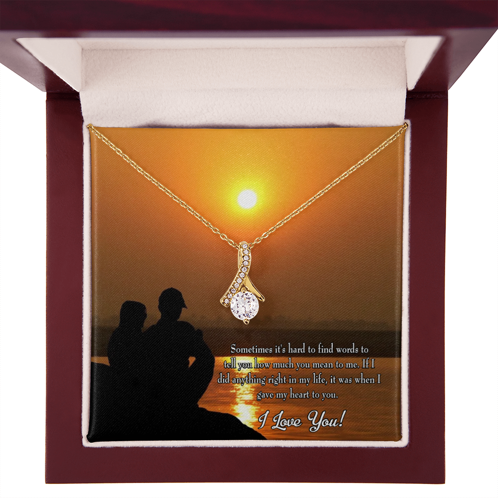 To My Girlfriend You Have my Heart Alluring Ribbon Necklace Message Card-Express Your Love Gifts