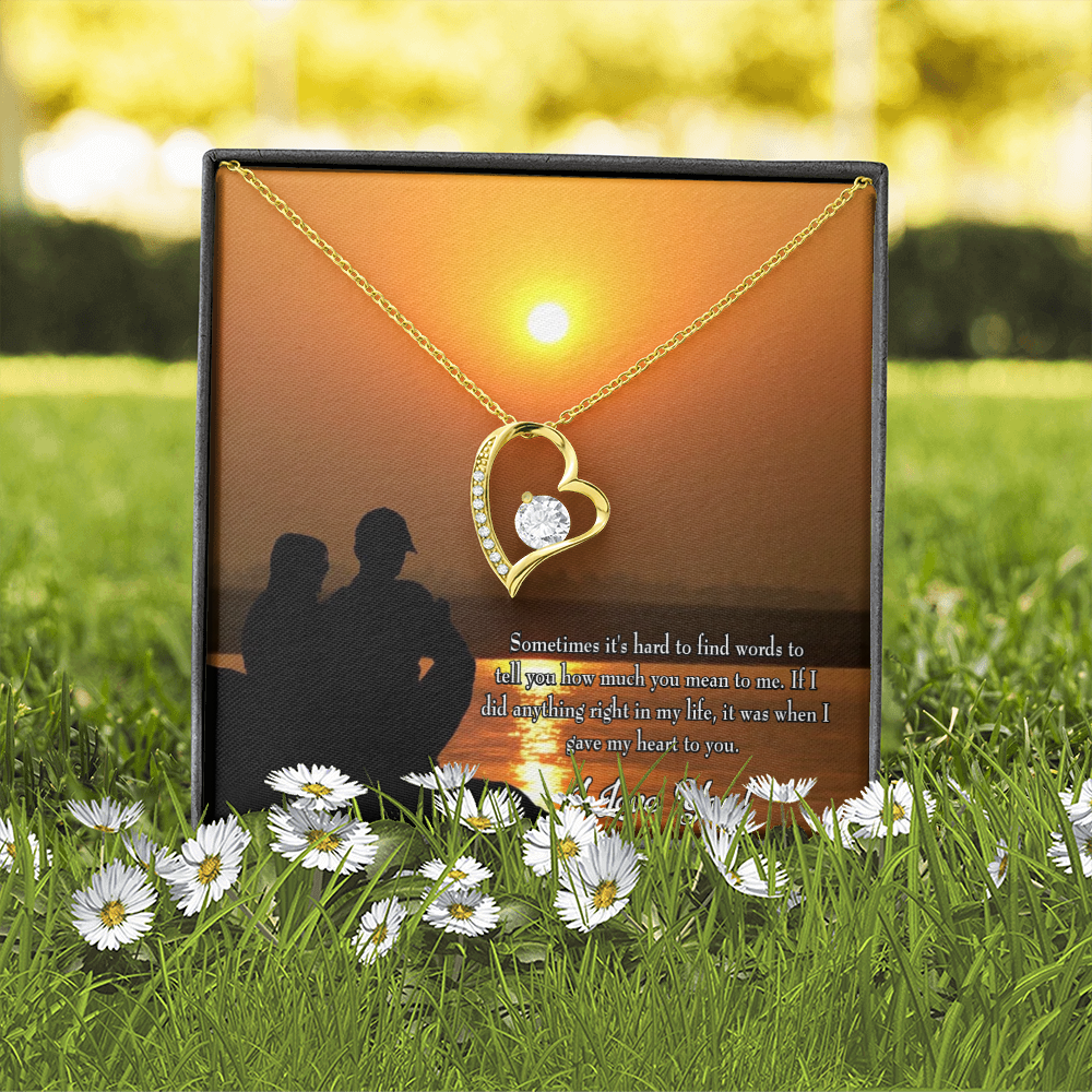 To My Girlfriend You Have my Heart Forever Necklace w Message Card-Express Your Love Gifts