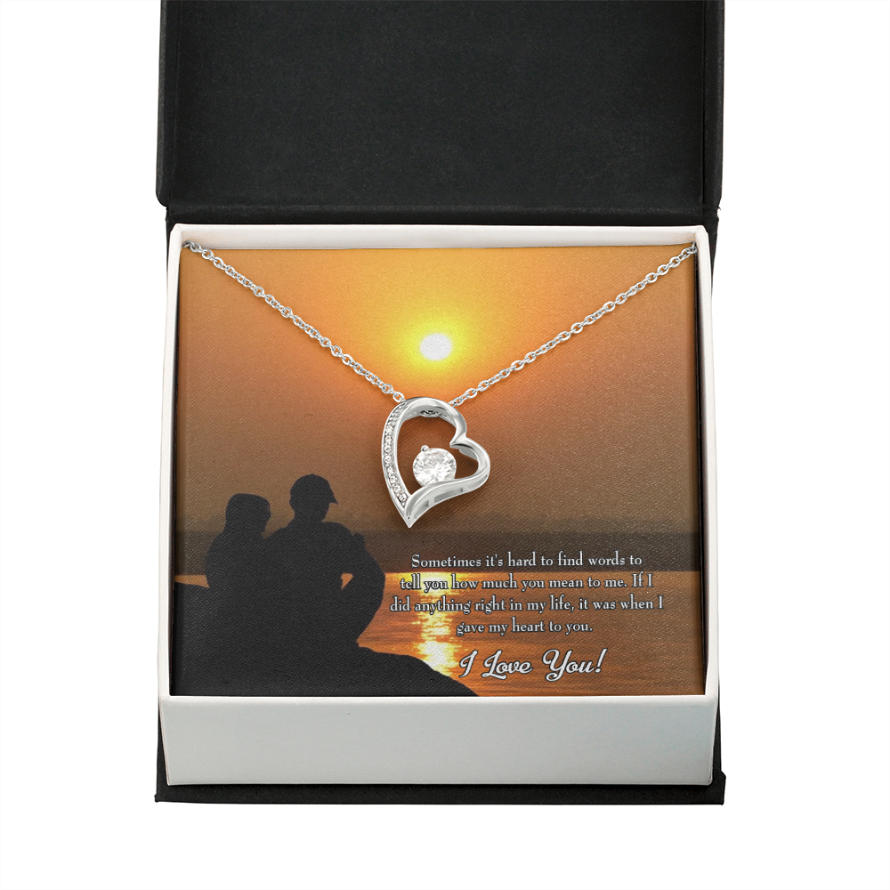 To My Girlfriend You Have my Heart Forever Necklace w Message Card-Express Your Love Gifts