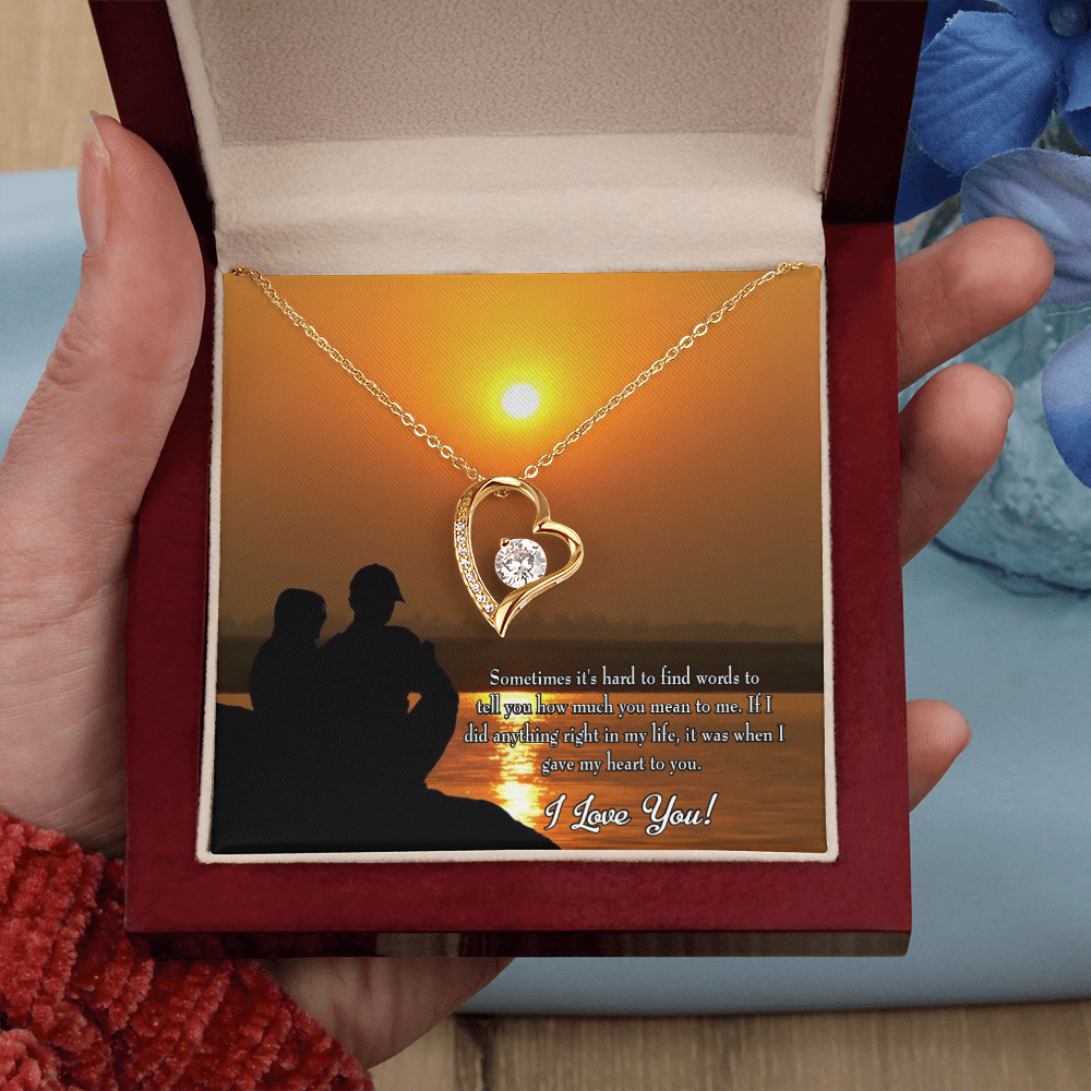 To My Girlfriend You Have my Heart Forever Necklace w Message Card-Express Your Love Gifts