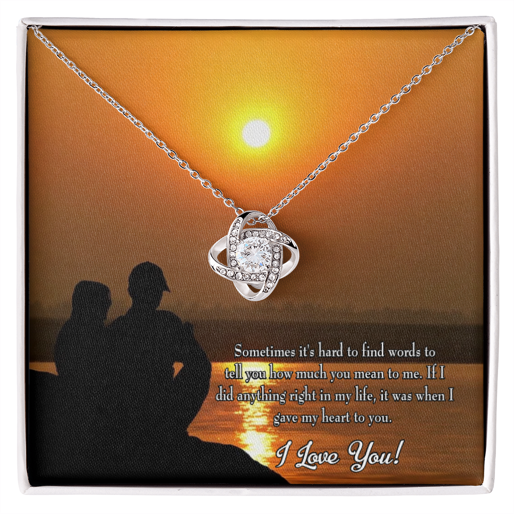 To My Girlfriend You Have my Heart Infinity Knot Necklace Message Card-Express Your Love Gifts