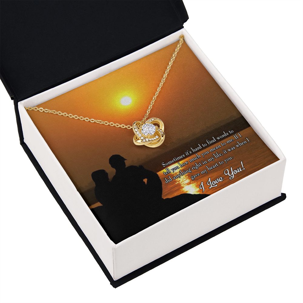 To My Girlfriend You Have my Heart Infinity Knot Necklace Message Card-Express Your Love Gifts