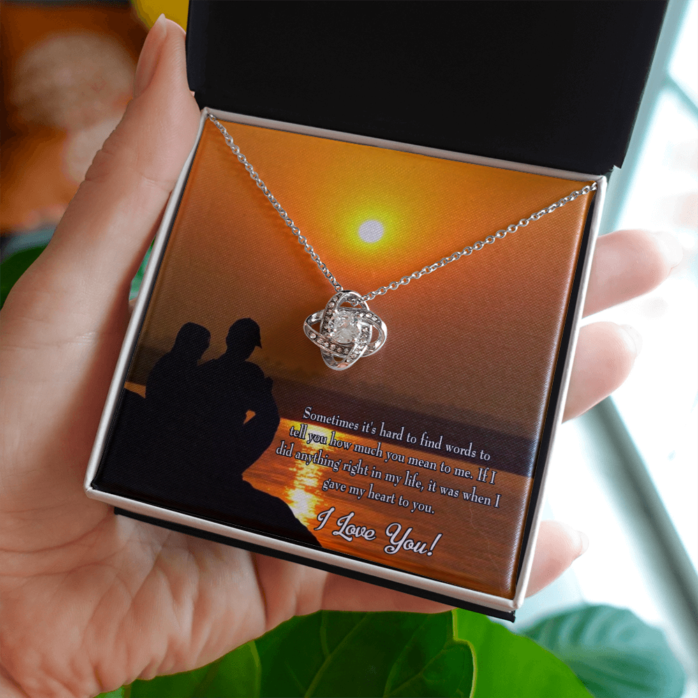 To My Girlfriend You Have my Heart Infinity Knot Necklace Message Card-Express Your Love Gifts