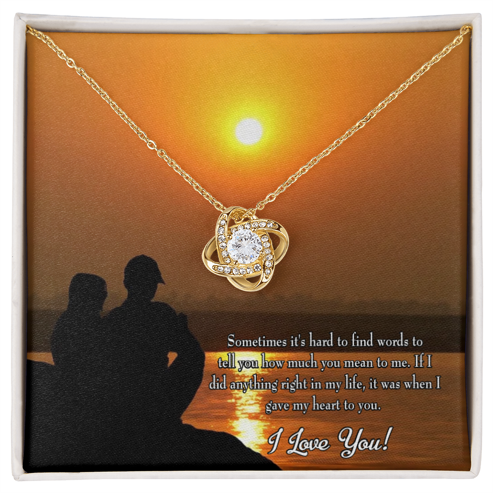 To My Girlfriend You Have my Heart Infinity Knot Necklace Message Card-Express Your Love Gifts