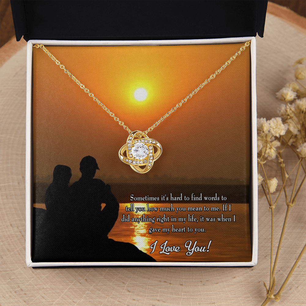 To My Girlfriend You Have my Heart Infinity Knot Necklace Message Card-Express Your Love Gifts