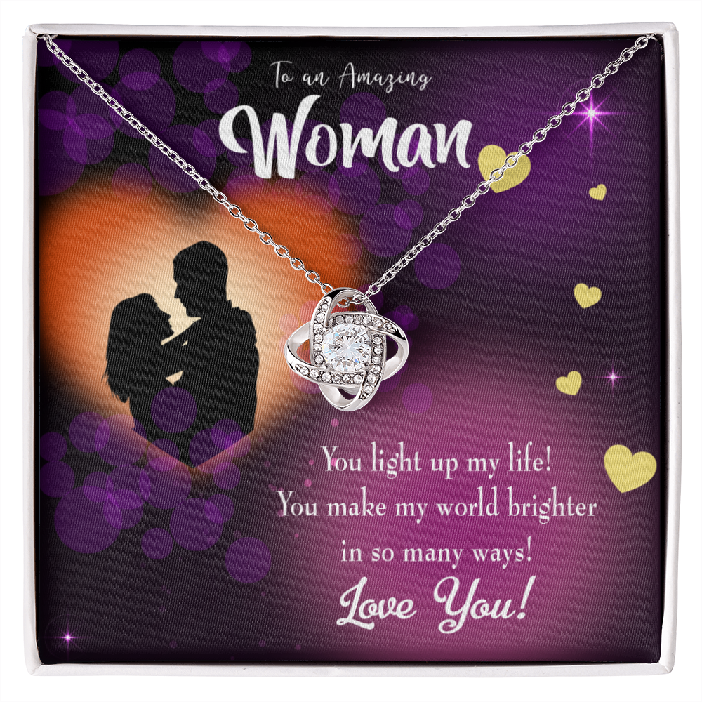 To My Girlfriend You Light Up My Life Infinity Knot Necklace Message Card-Express Your Love Gifts
