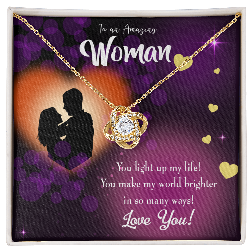 To My Girlfriend You Light Up My Life Infinity Knot Necklace Message Card-Express Your Love Gifts