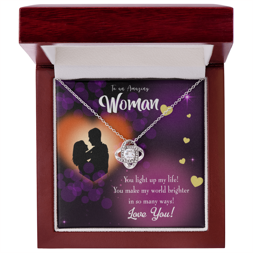 To My Girlfriend You Light Up My Life Infinity Knot Necklace Message Card-Express Your Love Gifts
