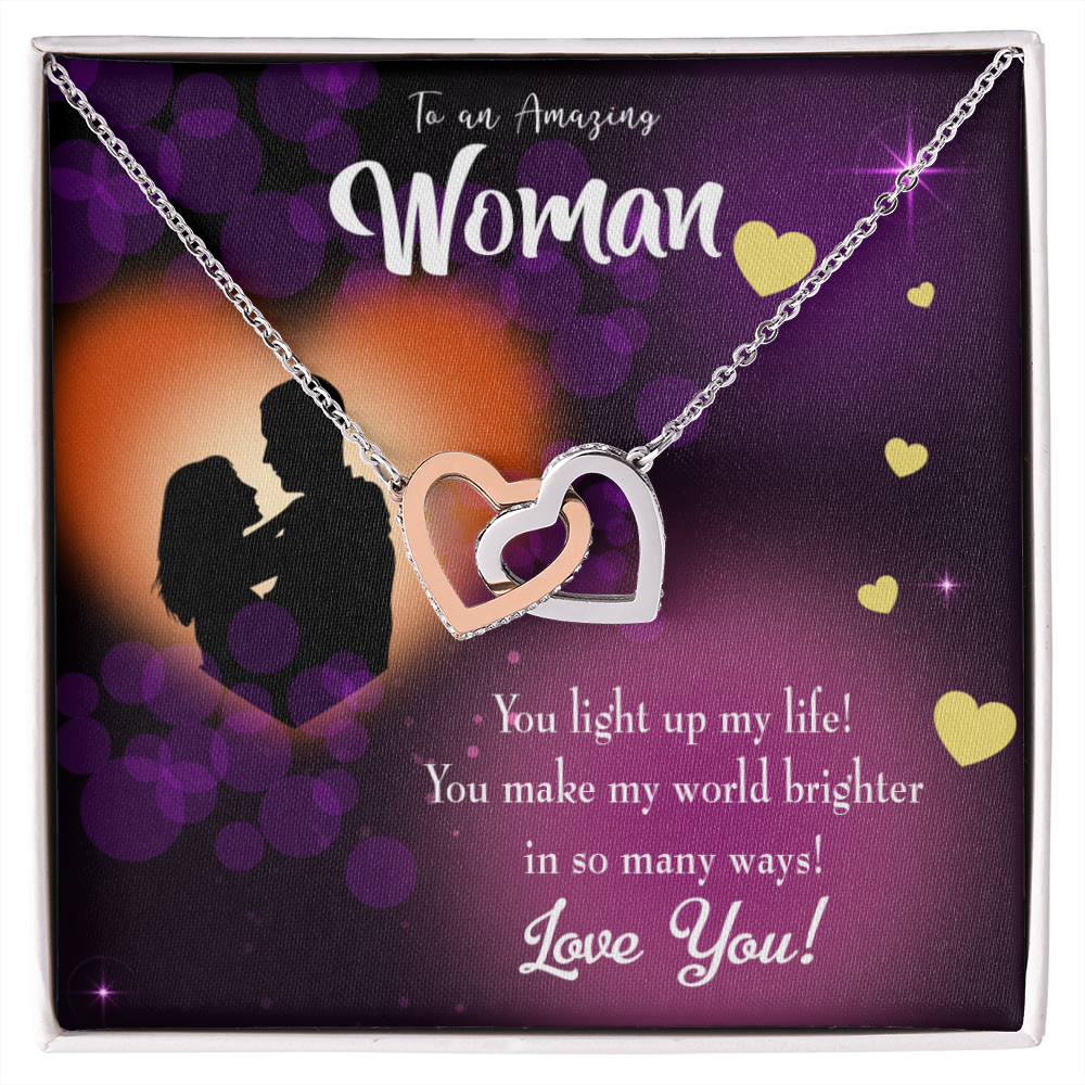 To My Girlfriend You Light Up My Life Purple Inseparable Necklace-Express Your Love Gifts
