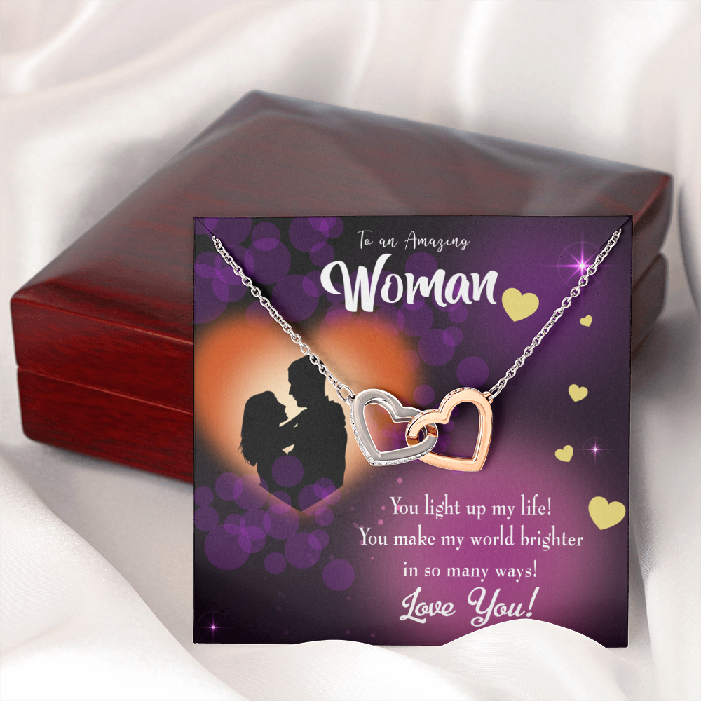 To My Girlfriend You Light Up My Life Purple Inseparable Necklace-Express Your Love Gifts