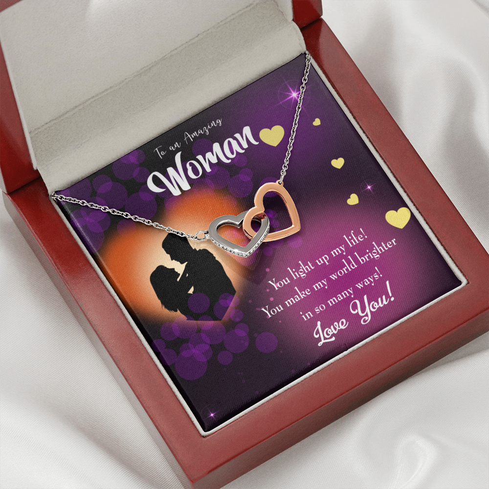 To My Girlfriend You Light Up My Life Purple Inseparable Necklace-Express Your Love Gifts