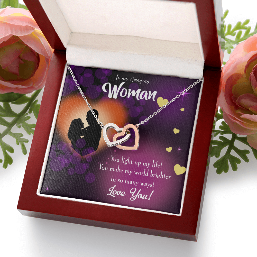 To My Girlfriend You Light Up My Life Purple Inseparable Necklace-Express Your Love Gifts