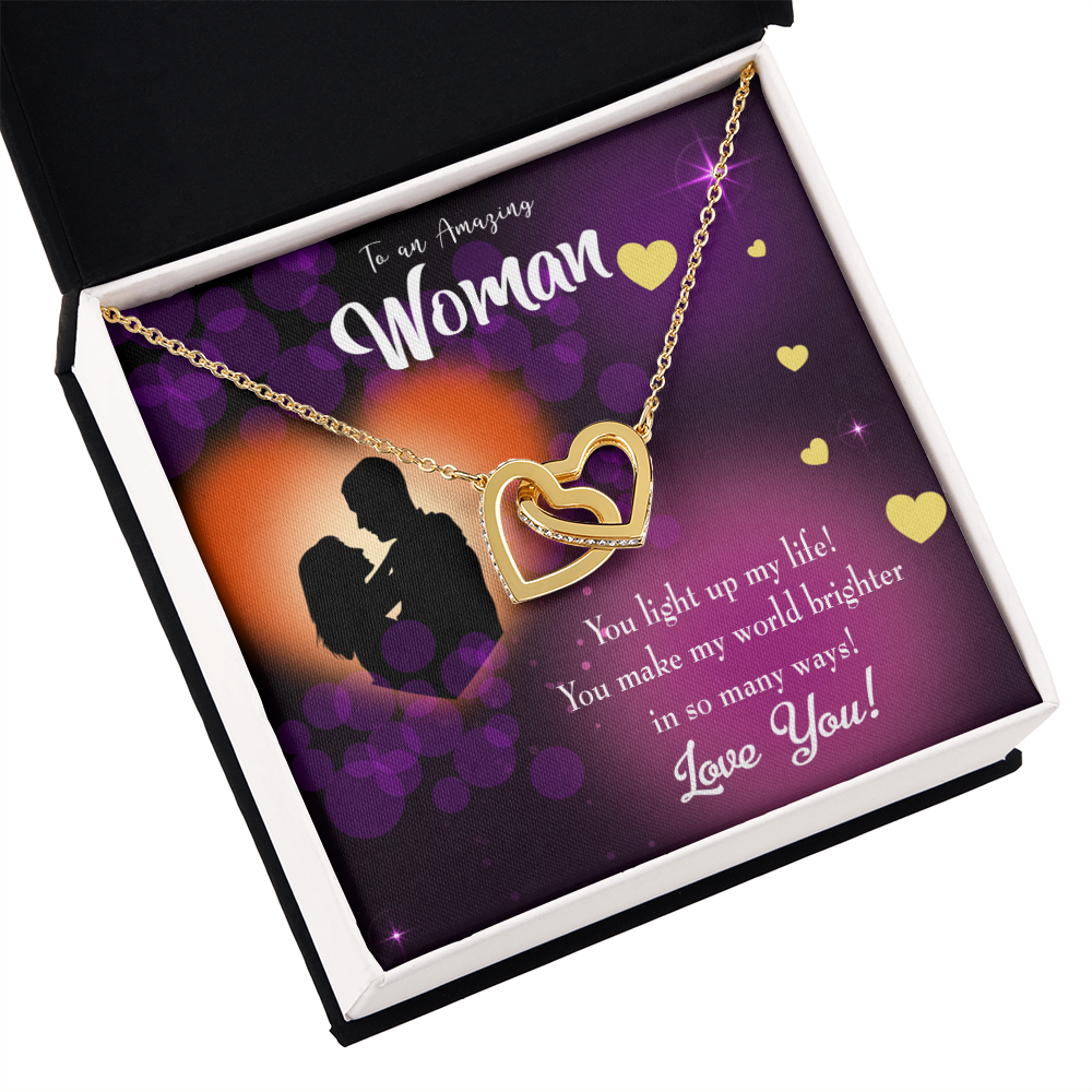 To My Girlfriend You Light Up My Life Purple Inseparable Necklace-Express Your Love Gifts