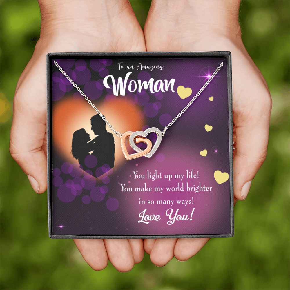 To My Girlfriend You Light Up My Life Purple Inseparable Necklace-Express Your Love Gifts