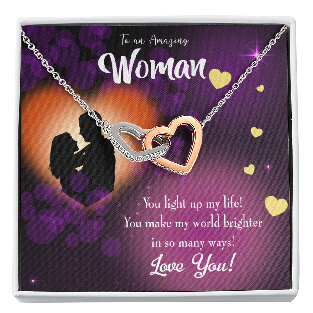 To My Girlfriend You Light Up My Life Purple Inseparable Necklace-Express Your Love Gifts