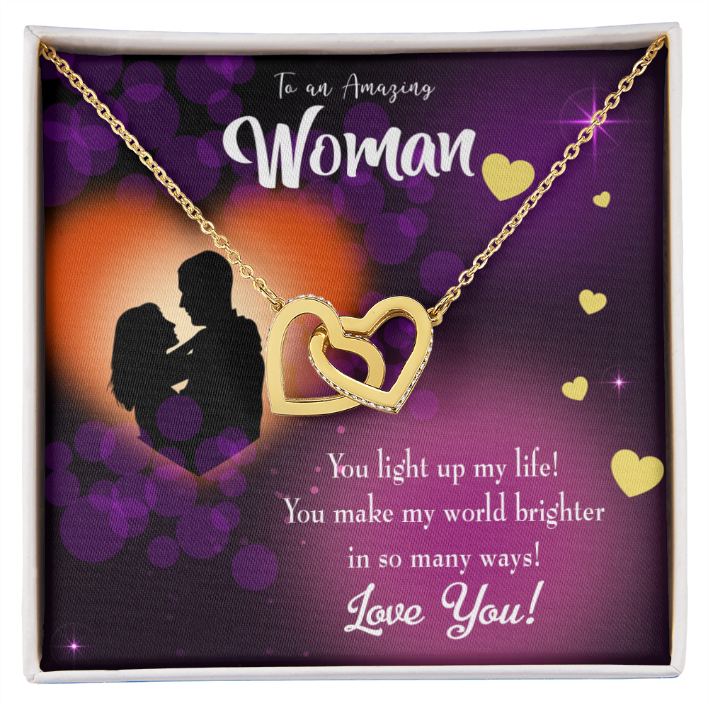To My Girlfriend You Light Up My Life Purple Inseparable Necklace-Express Your Love Gifts