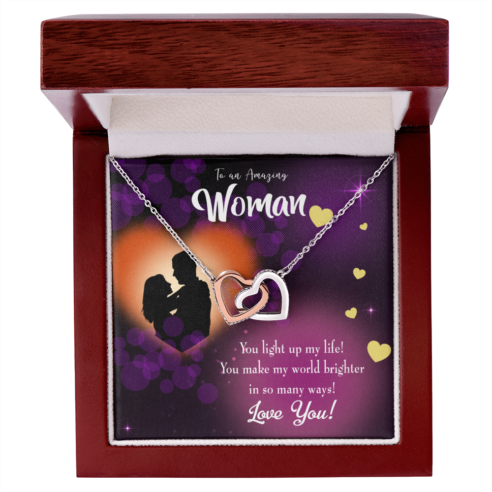 To My Girlfriend You Light Up My Life Purple Inseparable Necklace-Express Your Love Gifts
