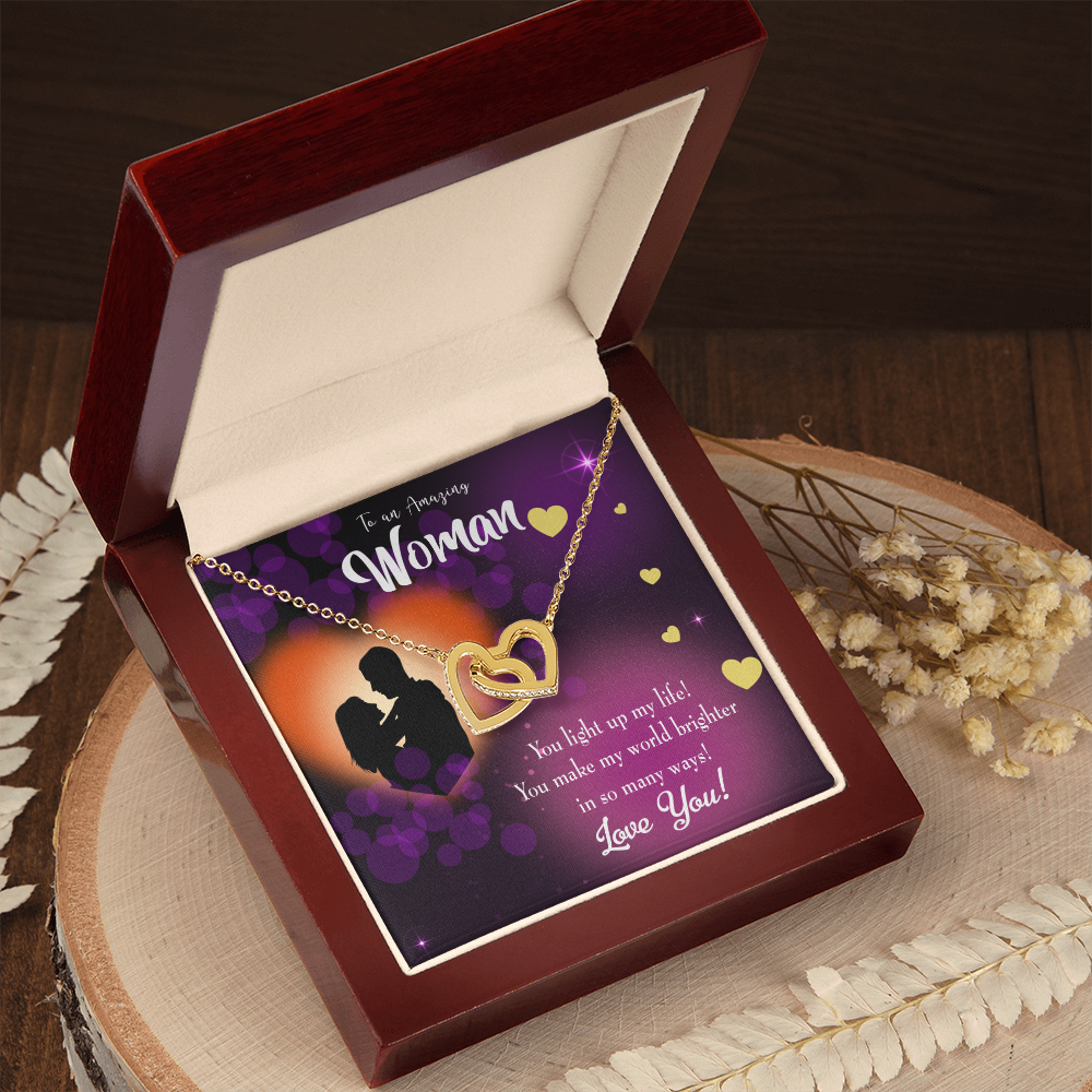 To My Girlfriend You Light Up My Life Purple Inseparable Necklace-Express Your Love Gifts