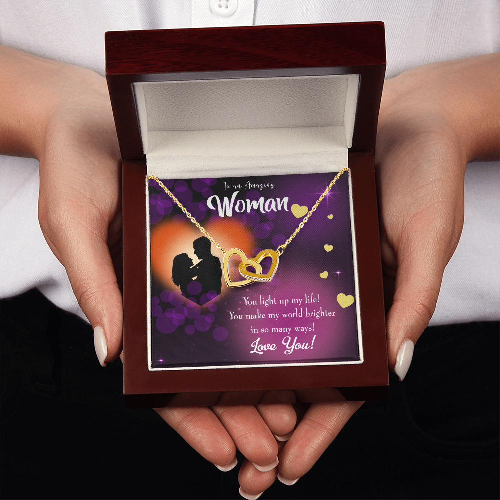 To My Girlfriend You Light Up My Life Purple Inseparable Necklace-Express Your Love Gifts
