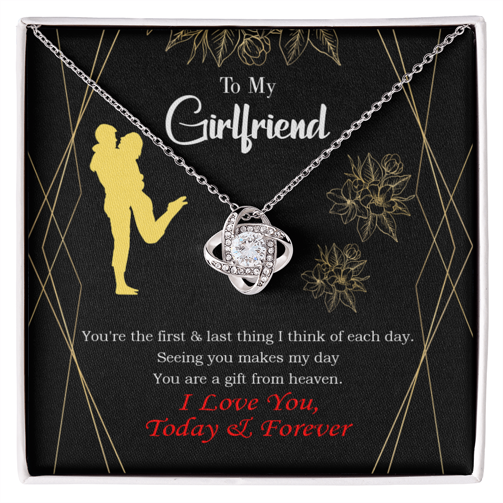 To My Girlfriend You Make my Day Infinity Knot Necklace Message Card-Express Your Love Gifts