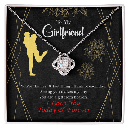 To My Girlfriend You Make my Day Infinity Knot Necklace Message Card-Express Your Love Gifts
