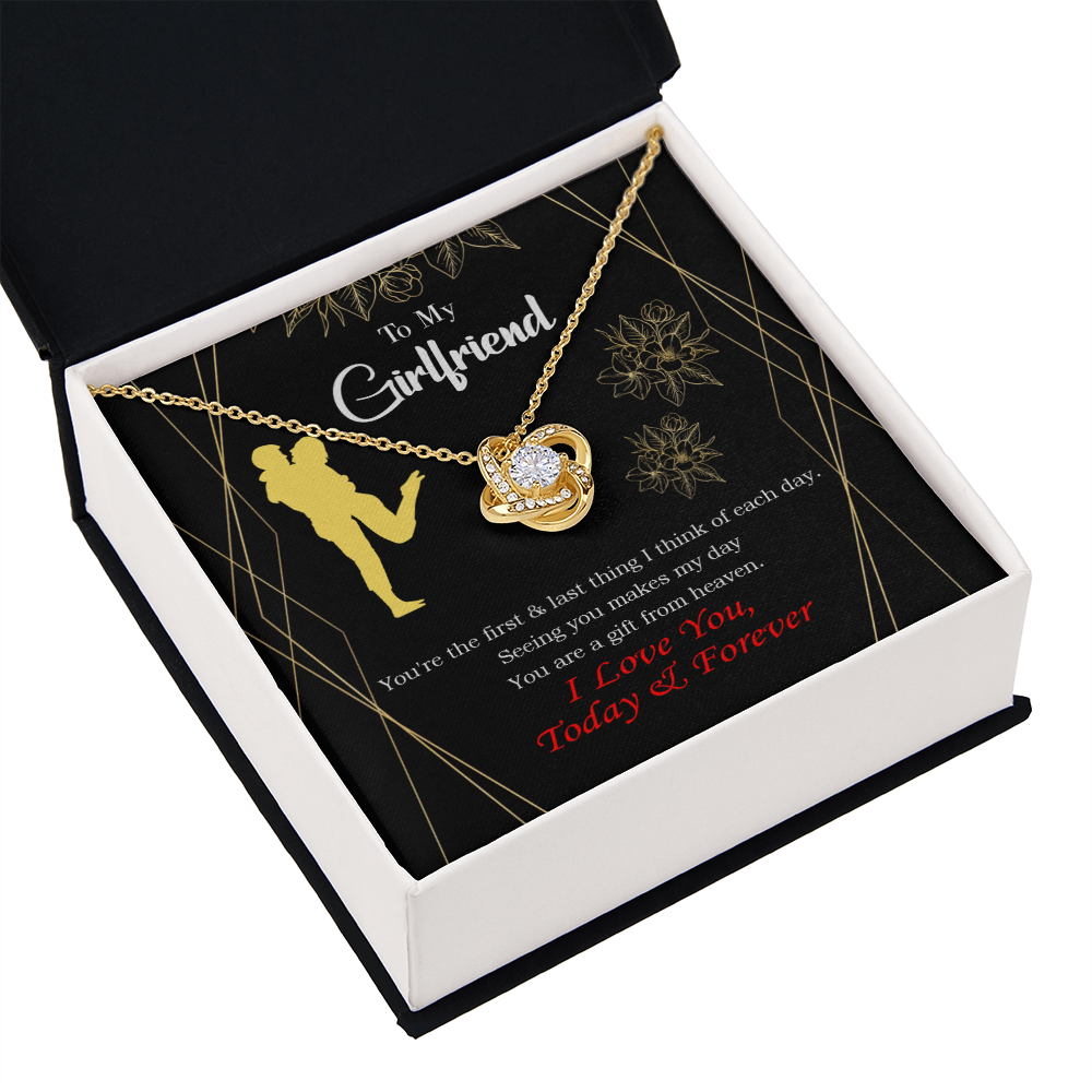 To My Girlfriend You Make my Day Infinity Knot Necklace Message Card-Express Your Love Gifts
