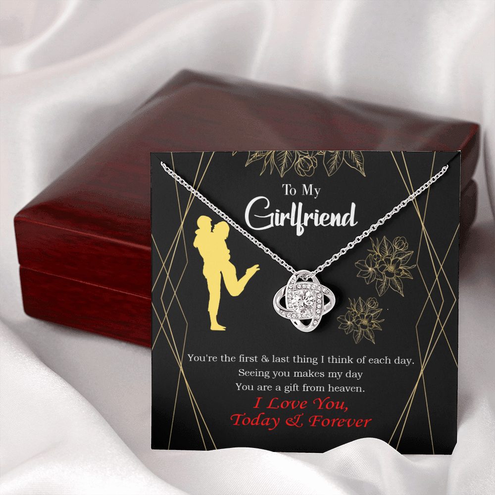 To My Girlfriend You Make my Day Infinity Knot Necklace Message Card-Express Your Love Gifts
