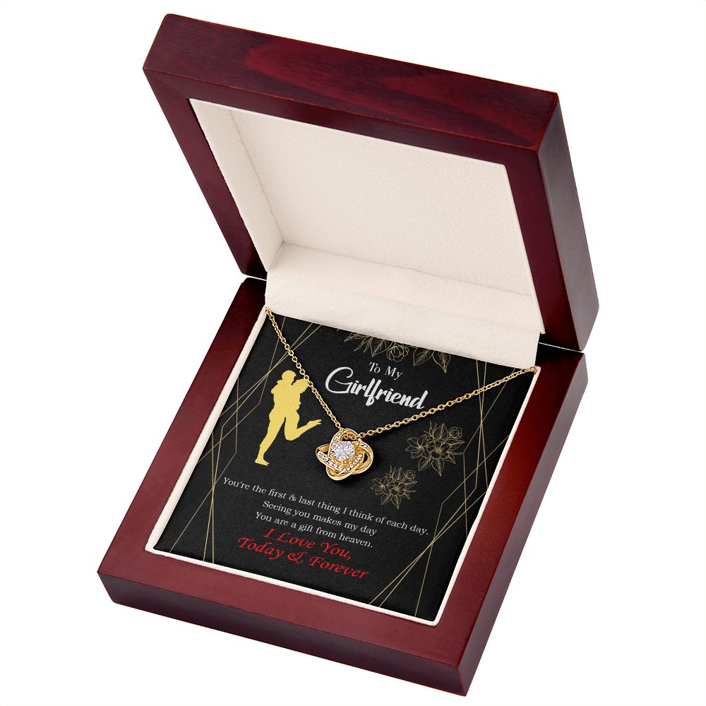 To My Girlfriend You Make my Day Infinity Knot Necklace Message Card-Express Your Love Gifts